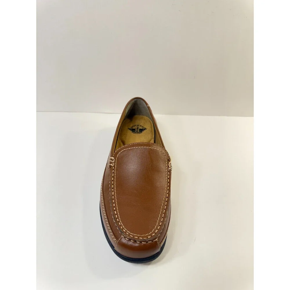 DOCKERS Mens Catalina Leather Casual Loafer Shoe, Saddle Tan, 10.5 Wide